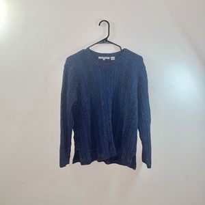 Blue cable knit sweater